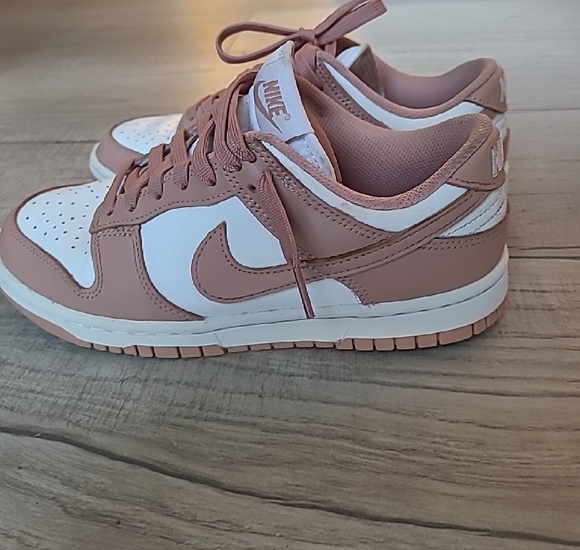 Nike Women's Dunks, Blush and White Sneakers - Picture 8 of 8